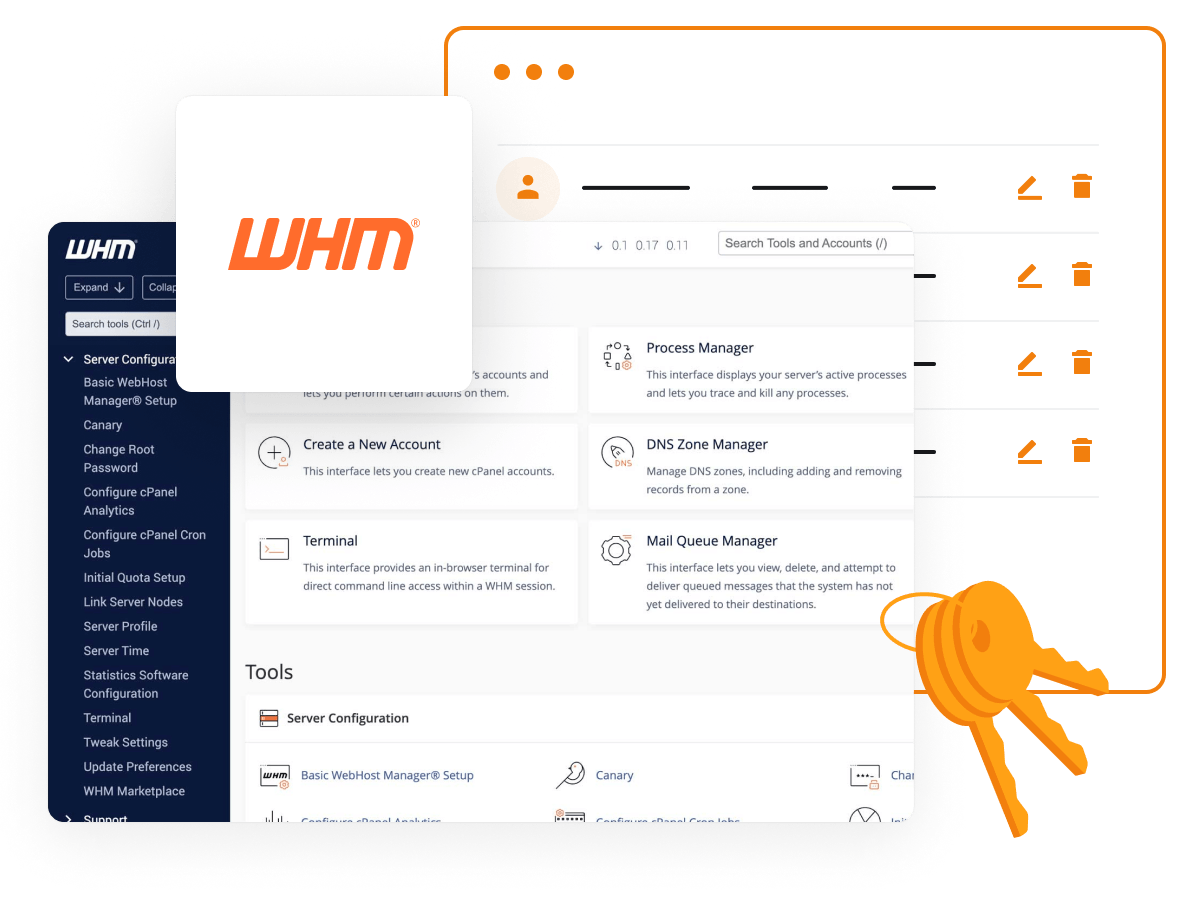 Reseller Hosting - Control customer accounts via WHM control panel
